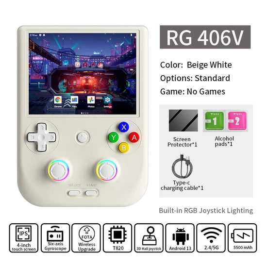 RG 406V Consola portable Con Pantalla Táctil de  4"     Android13 