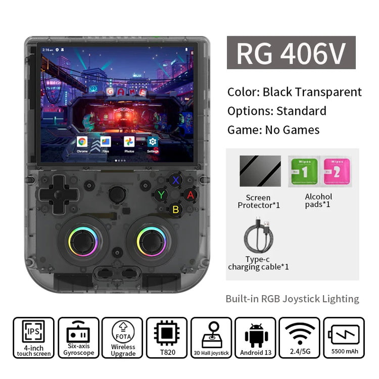 RG 406V Consola portable Con Pantalla Táctil de  4"     Android13 