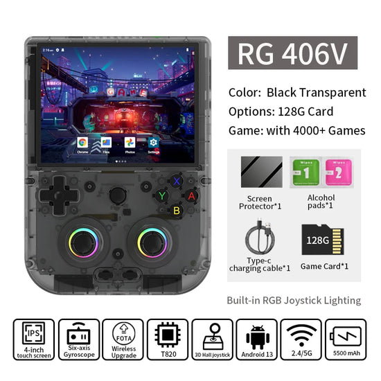 RG 406V Consola portable Con Pantalla Táctil de  4"     Android13 