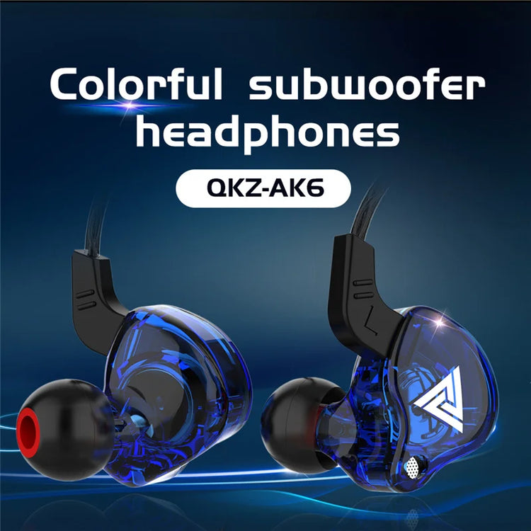 QKZ AK6 Music Pro - HiFi Bass Earbuds with Mic, Perfect for Gaming & Sports