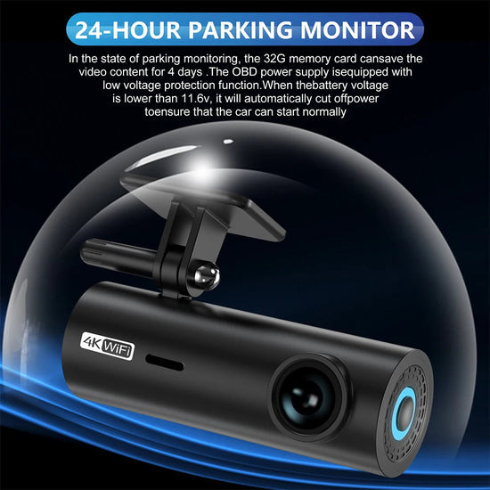 DashCam Ultra 4K – Grabación Continua con WiFi y Protección de Aparcamiento