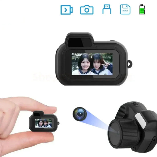 Mini Camera with Screen  HD 1080P Con taejeta de memoria  Video Recorder Support TF Card